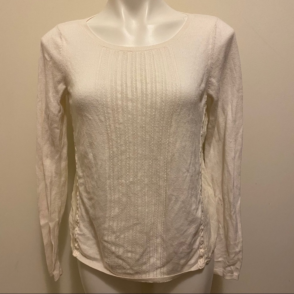 Lucky Brand White knit long sleeve shirt